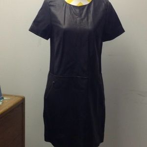 NWT black leather Halogen dress